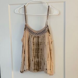 American Eagle Outfitters Tan and Brown Patterned Camisole